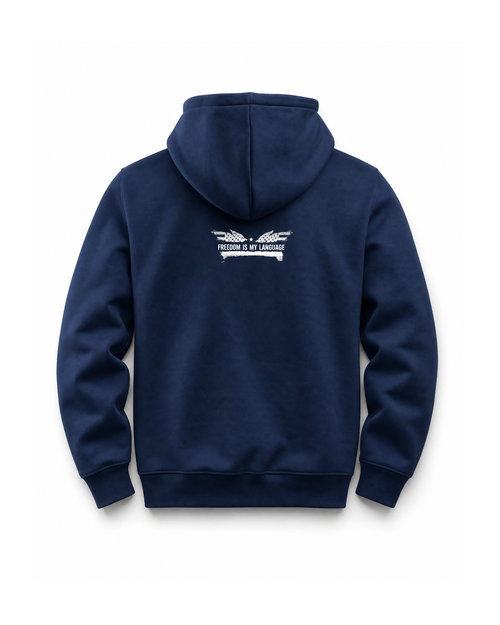 The Architect Hoodie Winged Liberty in Navy, back