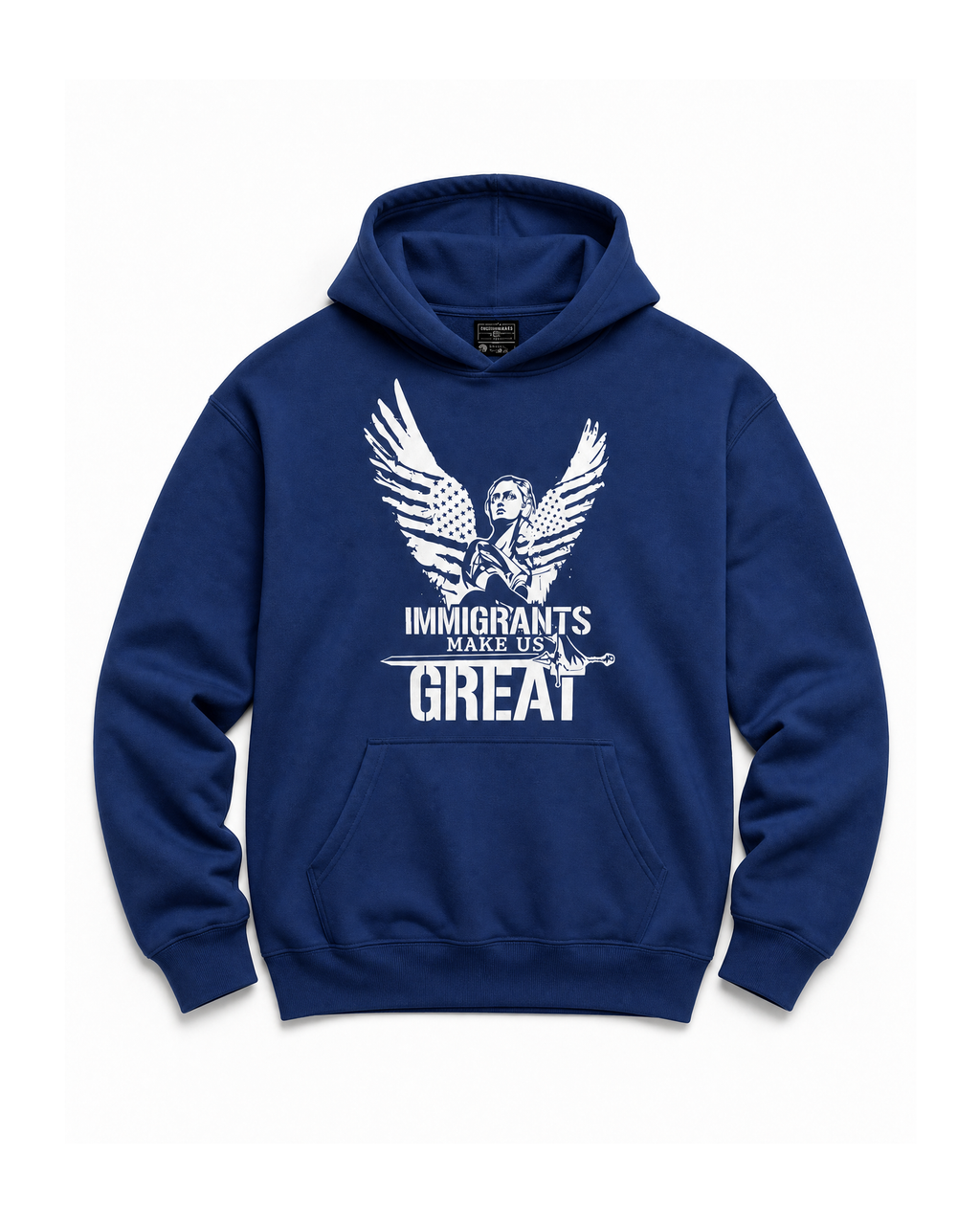 The Architect Hoodie Winged Liberty in Navy, front