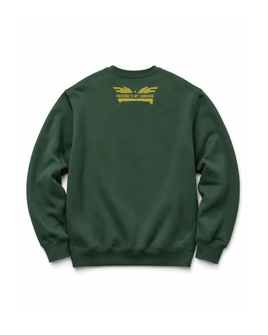 The Sovereign Crewneck Vanguard in Legacy Green, back