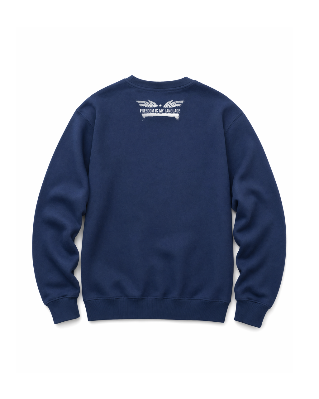 The Sovereign Crewneck Winged Liberty in Navy, back
