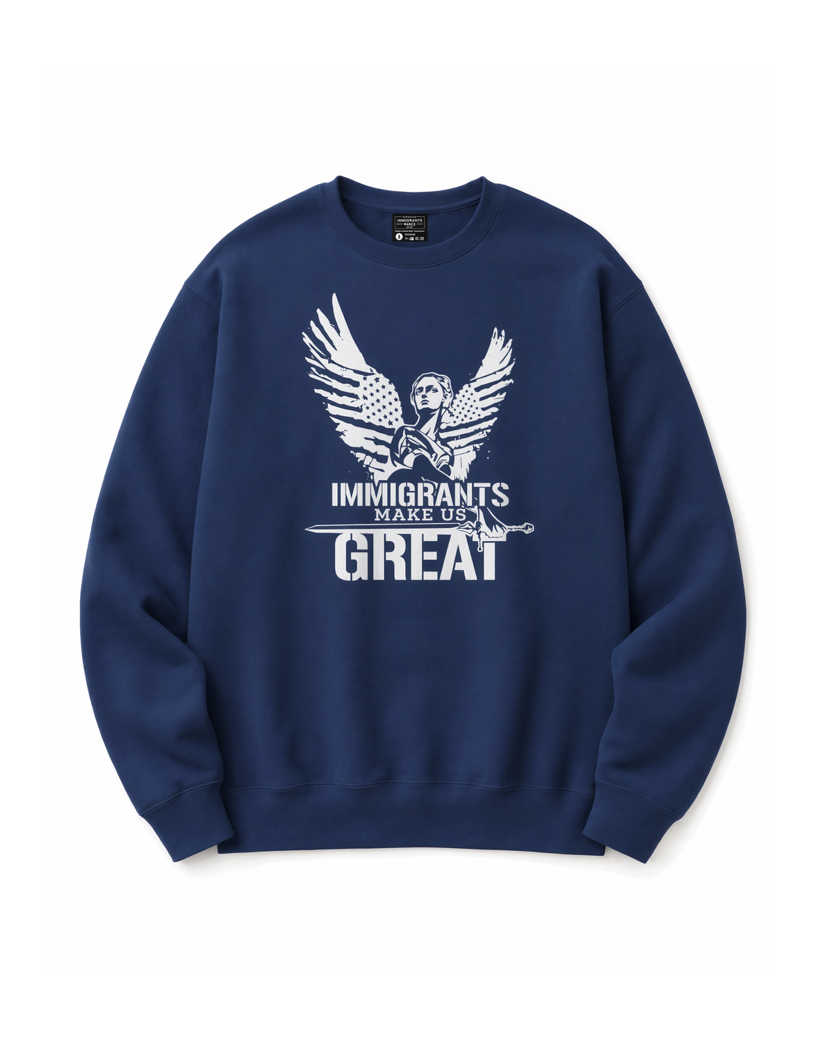 The Sovereign Crewneck Winged Liberty in Navy, front