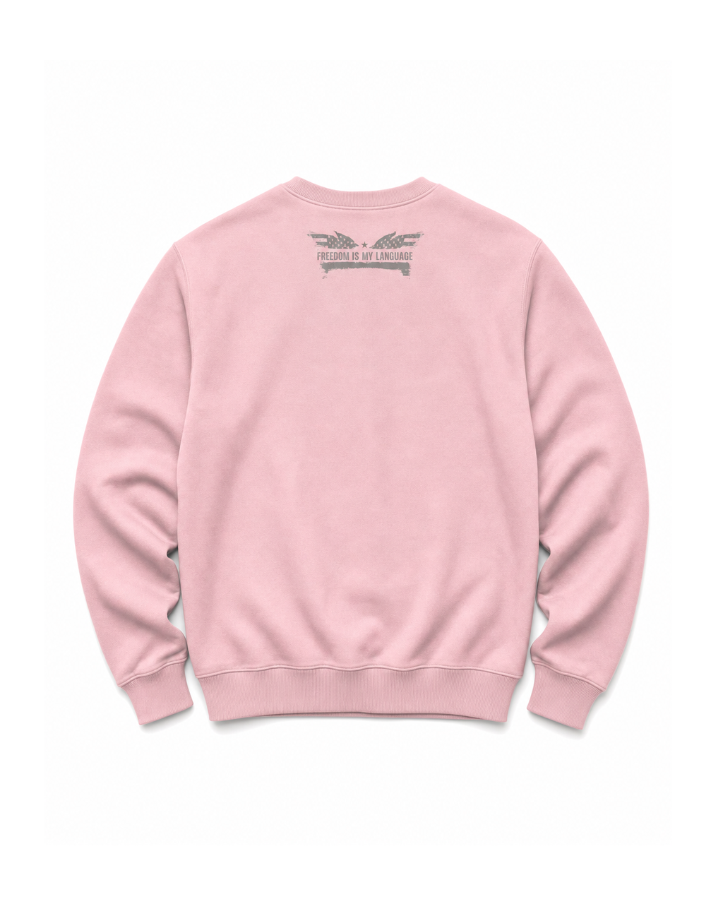 The Sovereign Crewneck Winged Liberty in Rose, back